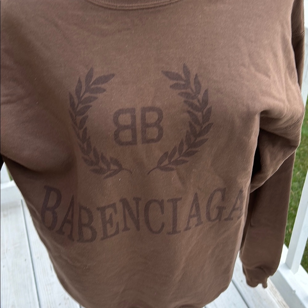 Babenciaga Brown Crewneck Sweatshirt